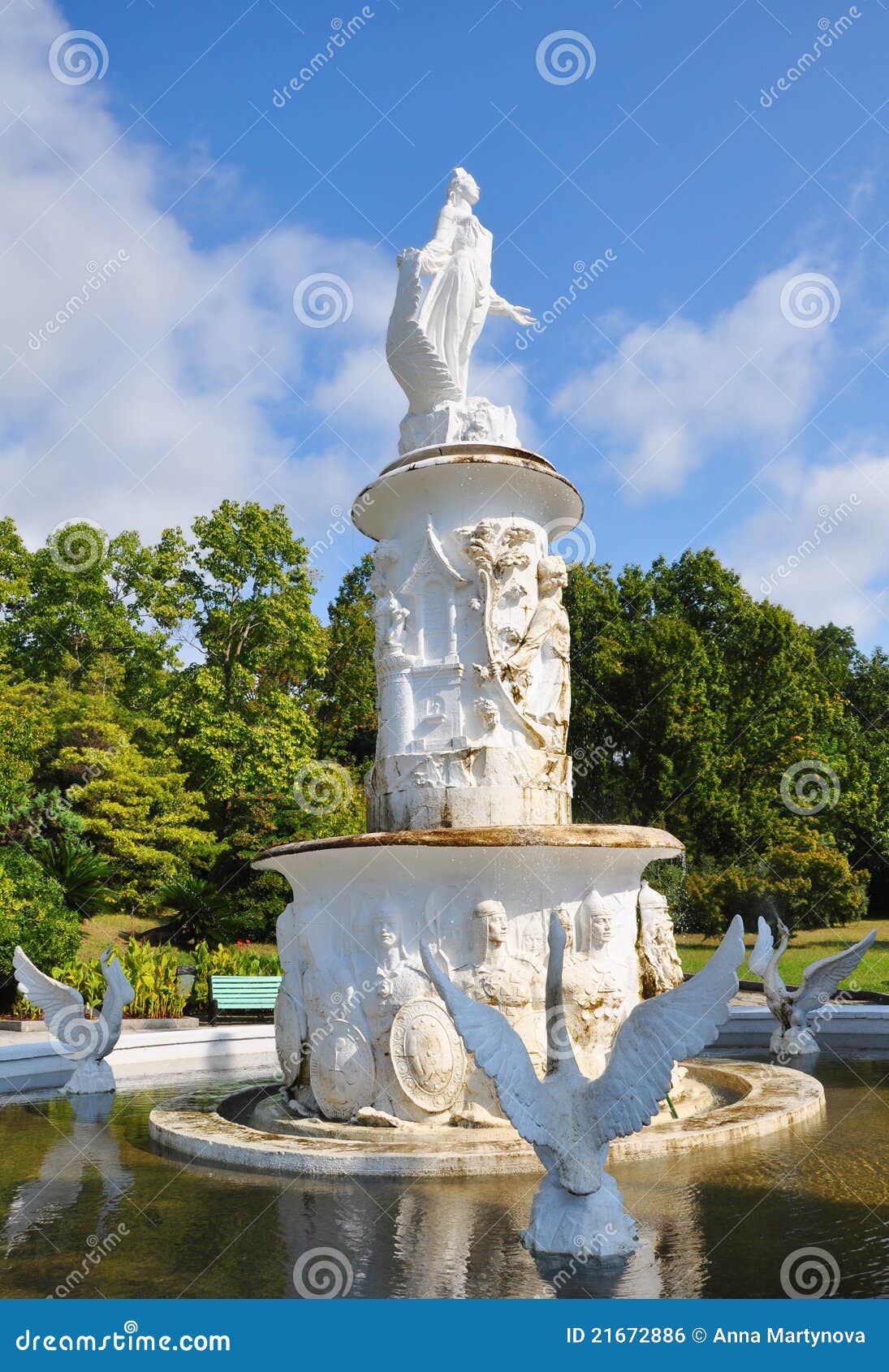 Fountain in a park stock photo. Image of marble, parkland 21672886