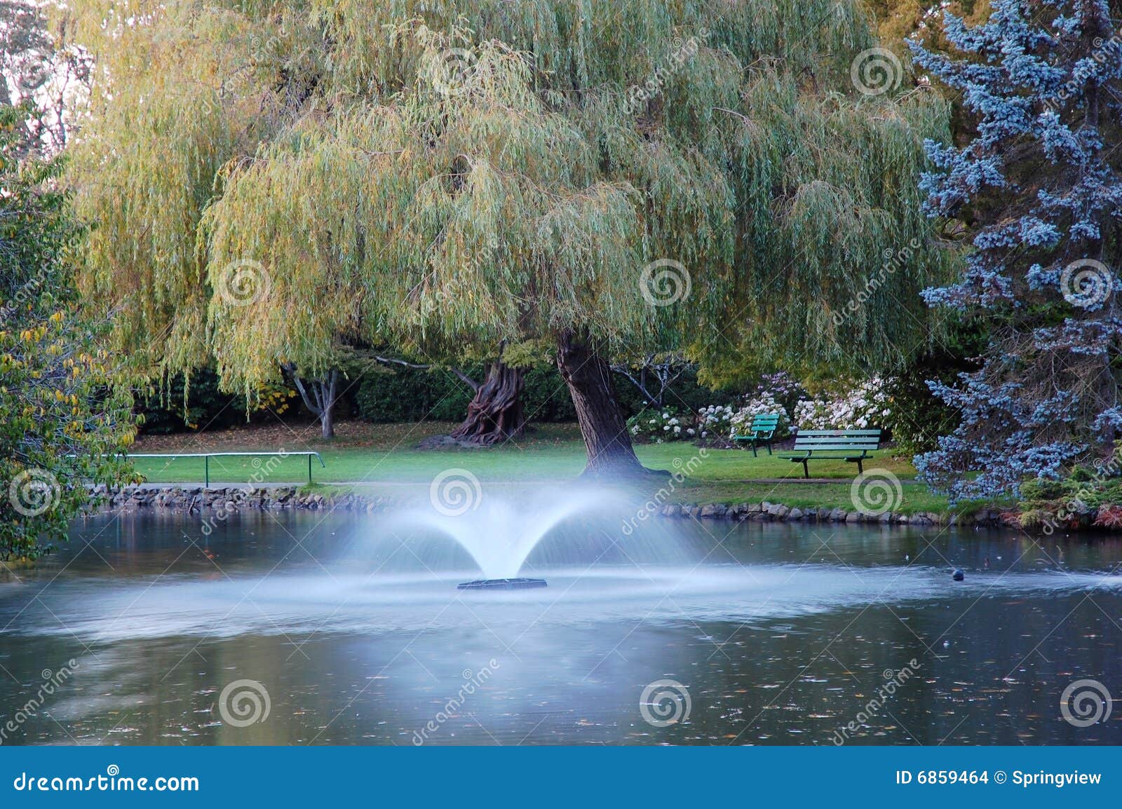 Fountain in a park stock photo. Image of fountain, falling 6859464