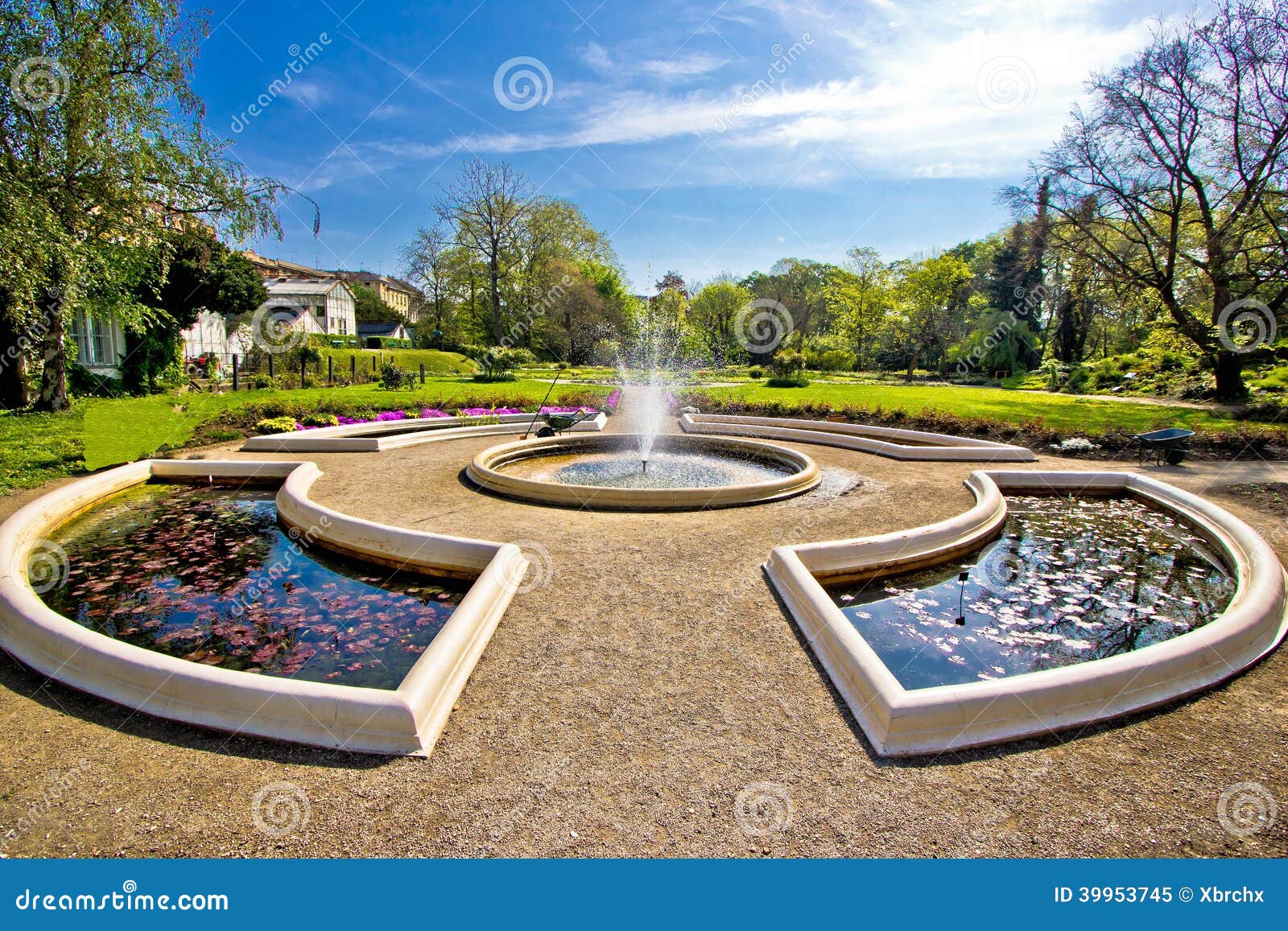 Fountain and Park in Zagreb Stock Image Image of nature, botany 39953745