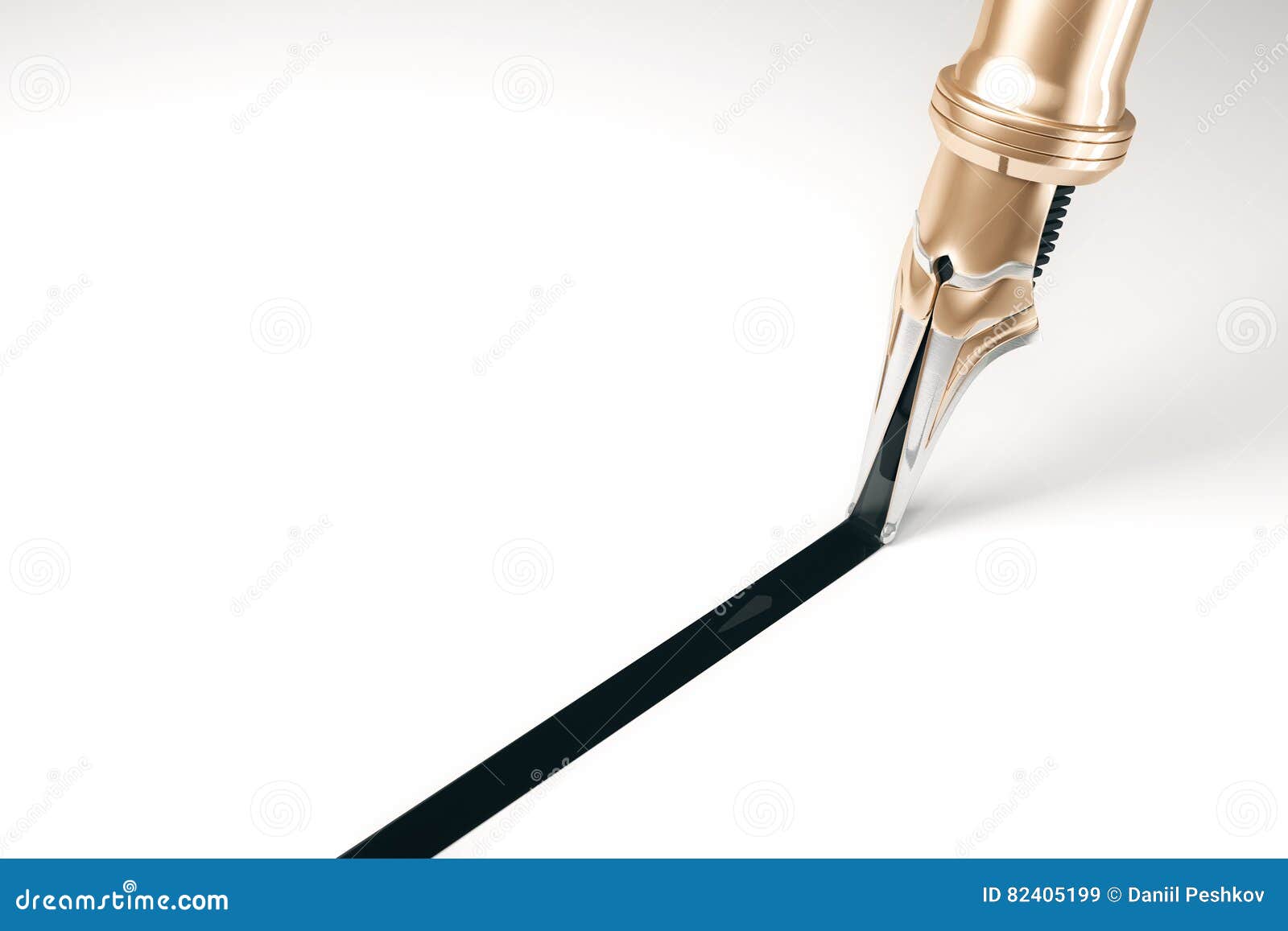 Fountain Pen Drawing A Line Stock Illustration Illustration of