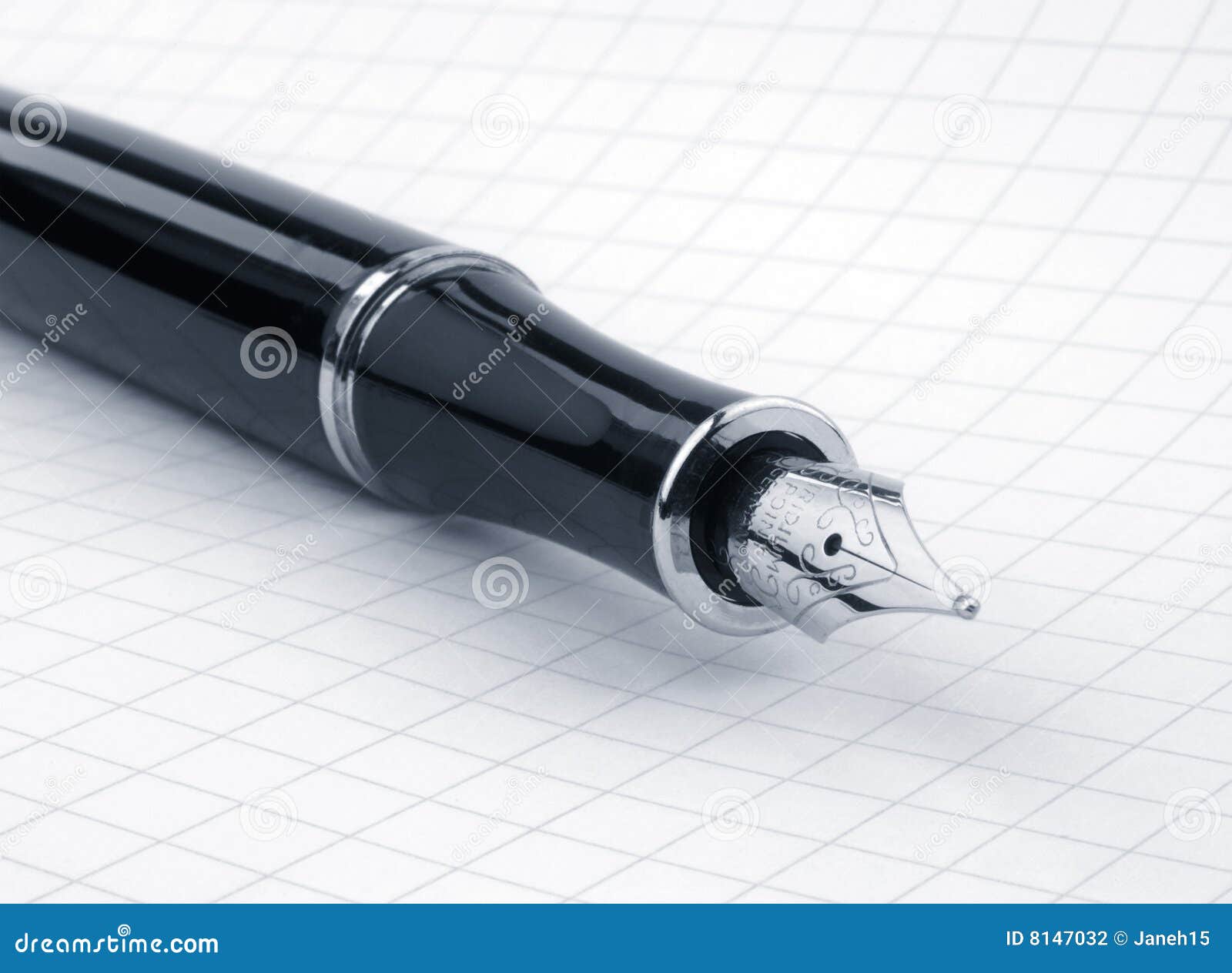 Fountain Pen On Graph Paper Stock Photo Image of sign, graph 8147032
