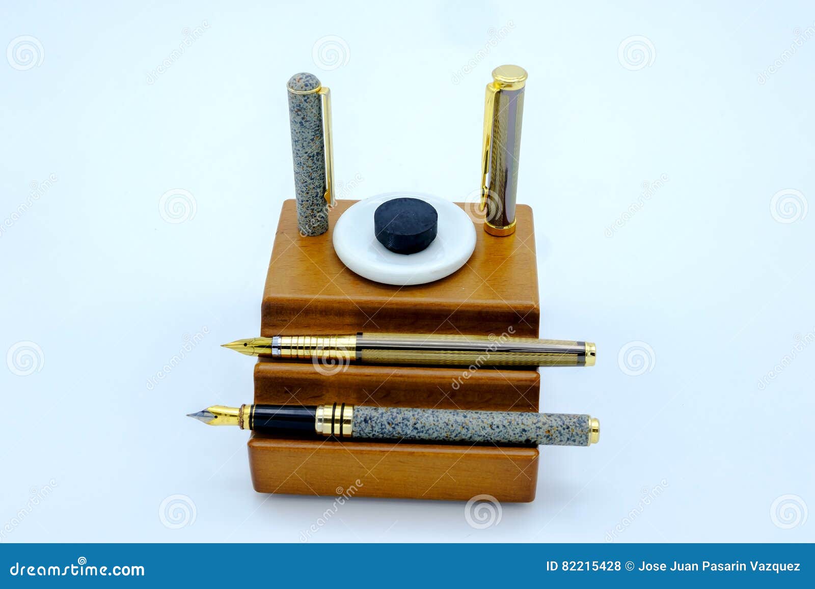 Fountain pen and inkwell stock photo. Image of inkwell 82215428