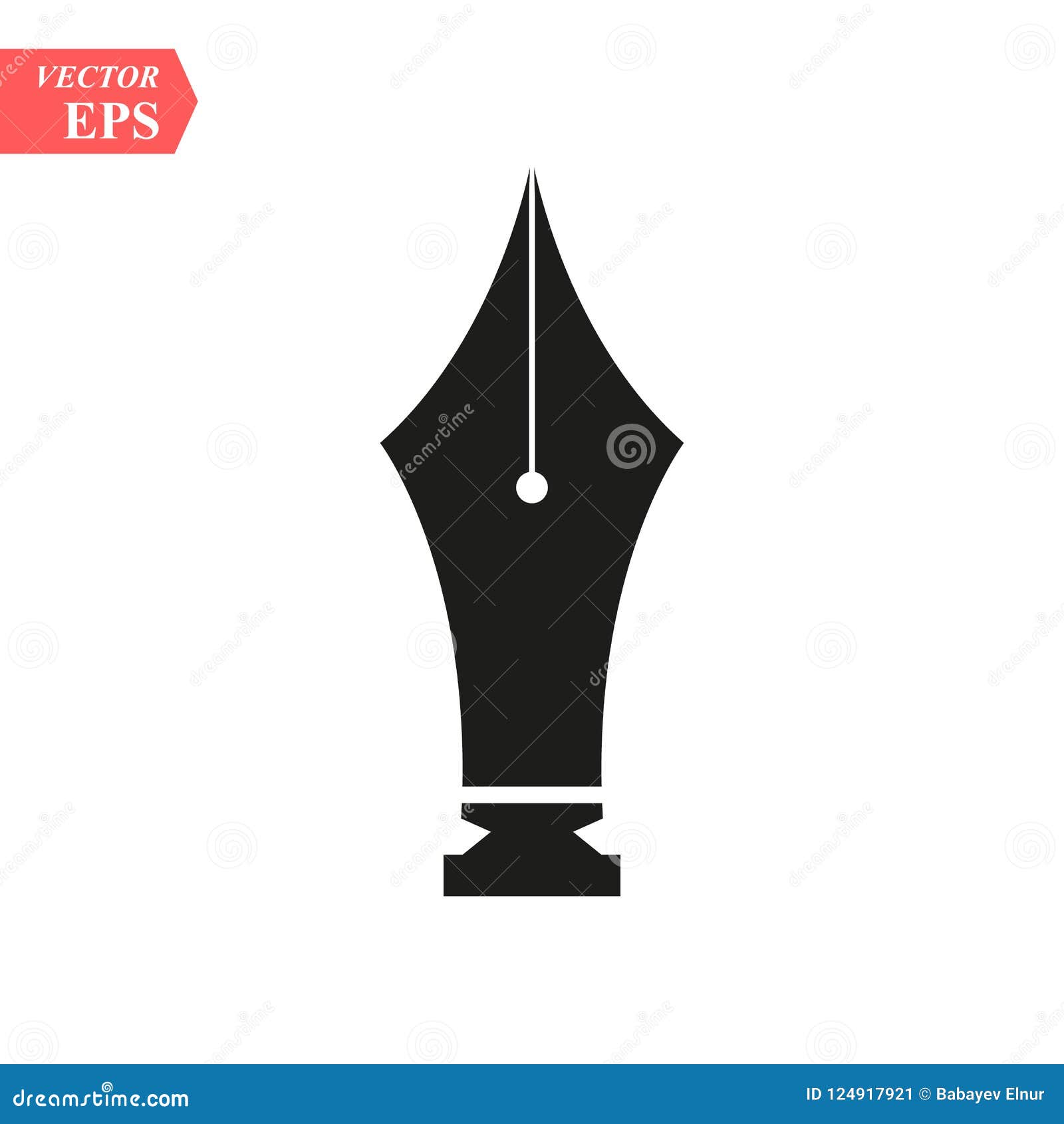 fountain pen nib or tip for writing flat  icon for apps and websites