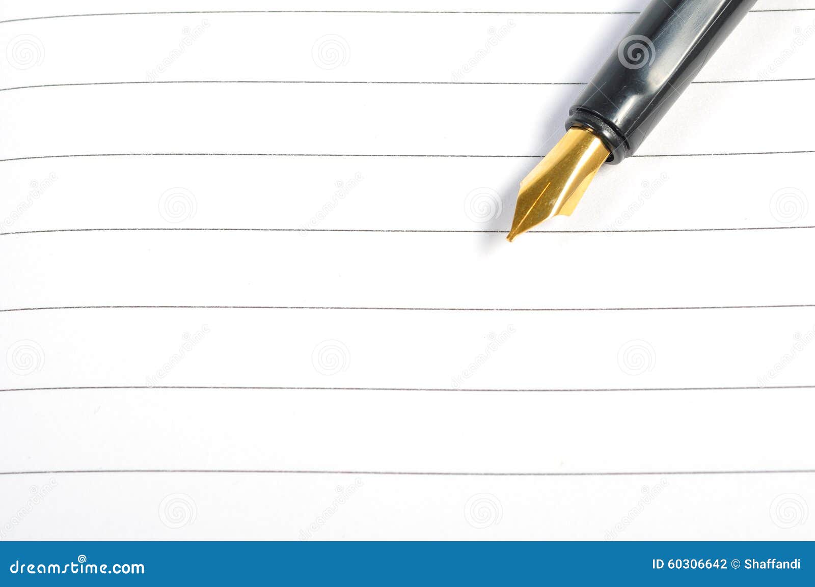 Fountain pen on notebook stock photo. Image of note, business 60306642