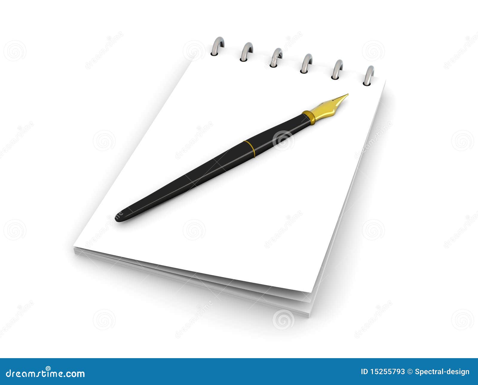 Fountain Pen and Notepad stock illustration. Illustration of document