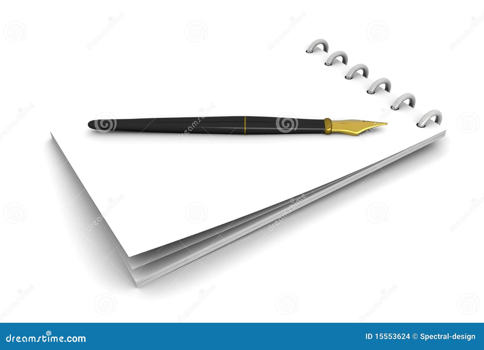 Fountain Pen and Notepad stock illustration. Illustration of close