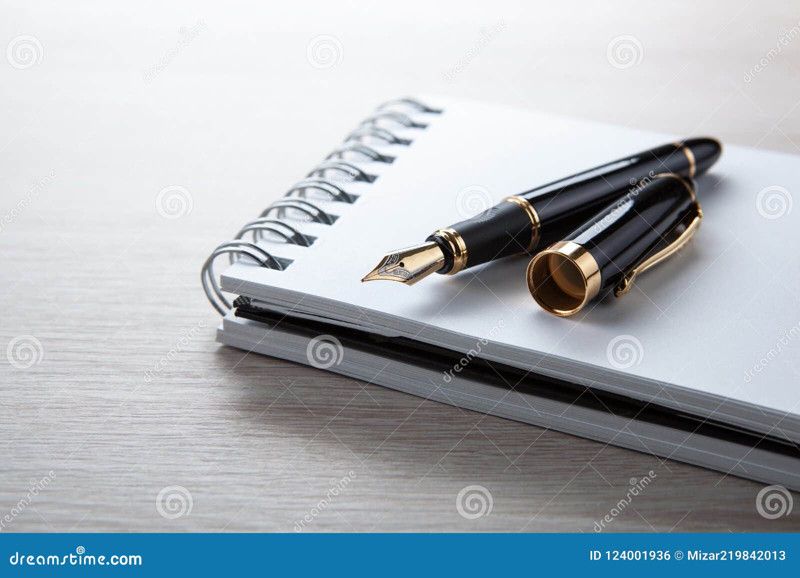 Fountain Pen On The Notepad On The Desktop Stock Photo Image Of