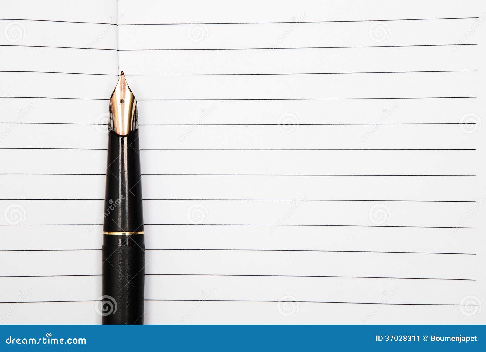 Fountain Pen on an Opened Notepad Stock Image Image of empty, diary