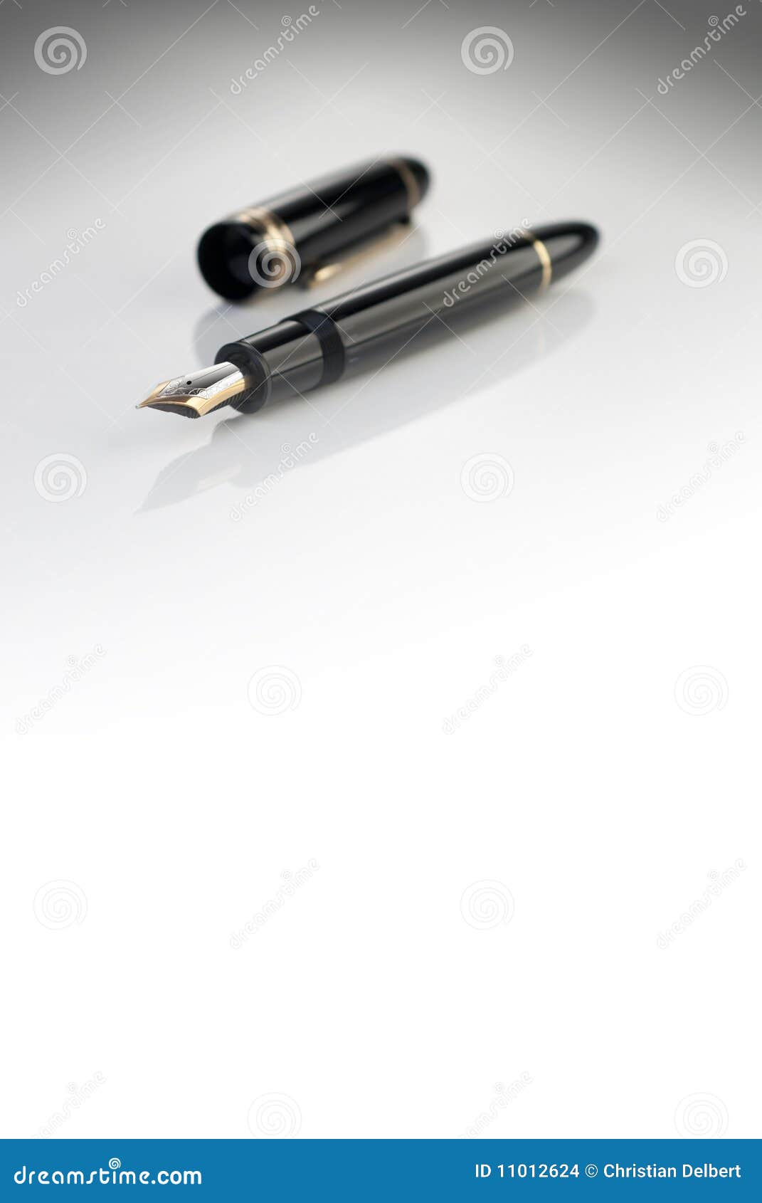 Fountain pen on paper stock photo. Image of black, german 11012624