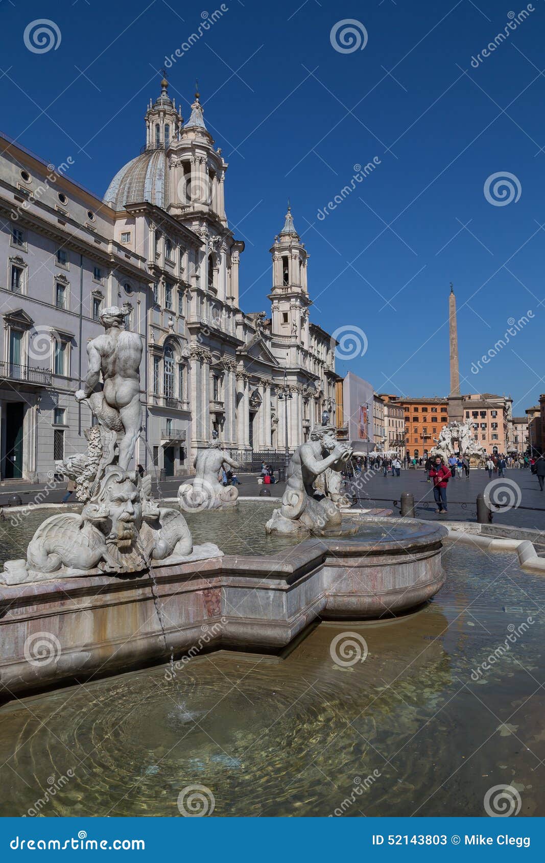 Fountain at Piazza Navona Rome Editorial Stock Photo - Image of ...