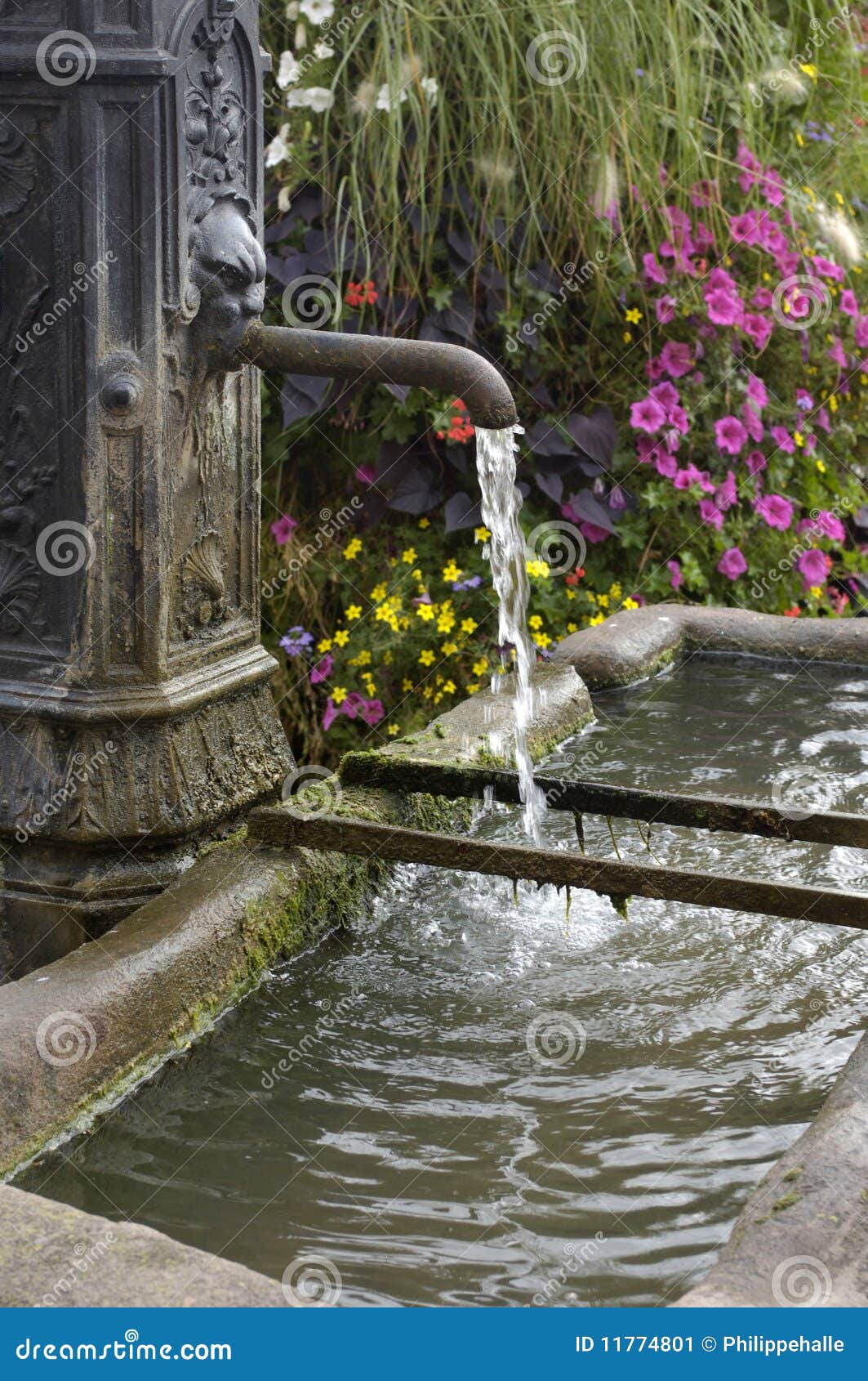Fountain in a public park stock image. Image of water 11774801