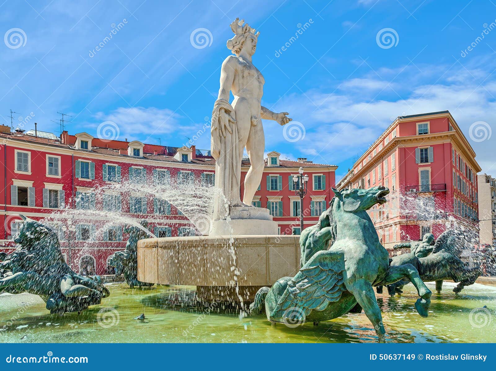 fountain of the sun in nice, france.