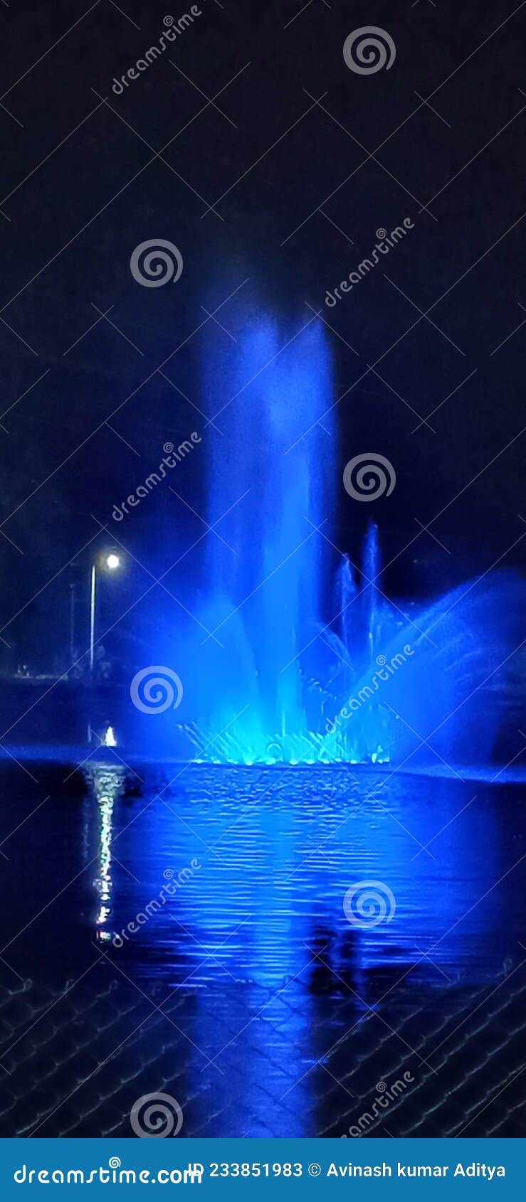 Fountain View in Night , Rare Stock Image Image of abstract, rare