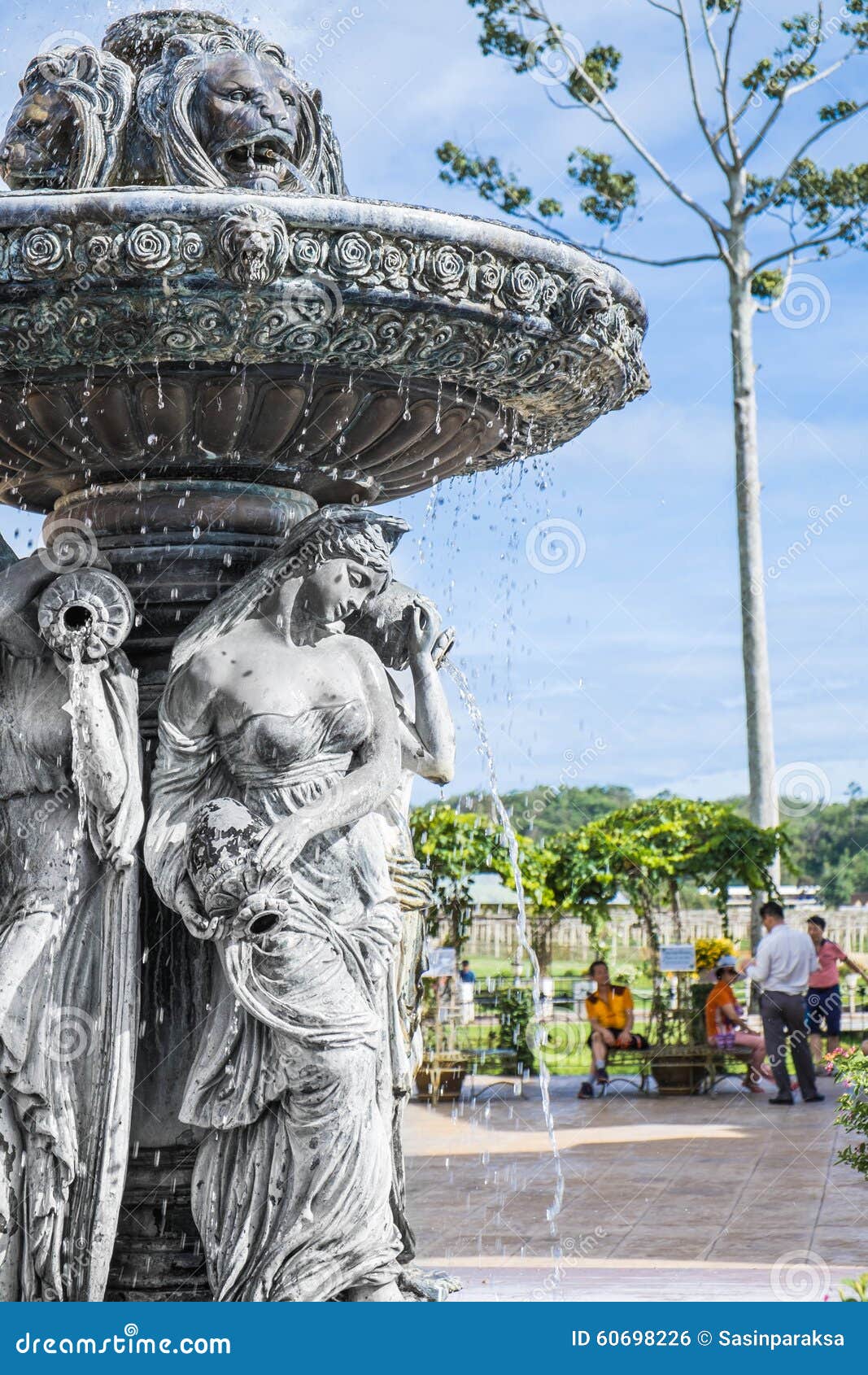 Fountain Women Statue in the Park Stock Photo Image of bust, park