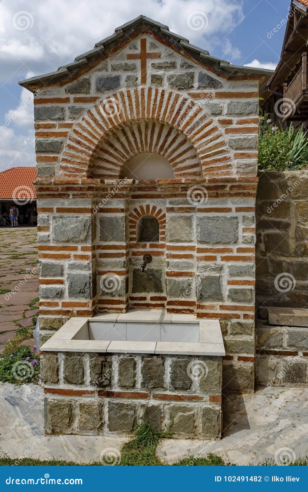Fountain in the Yard of Monastery Stock Photo - Image of yard, stone