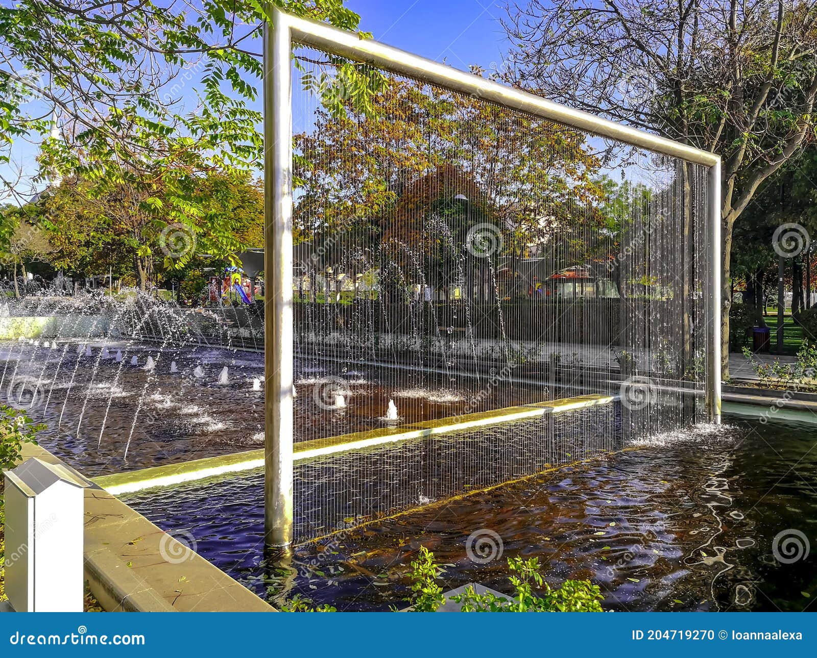 Fountain In Youth Park Genclik Parki In Ankara Turkey On A Sunny Autumn