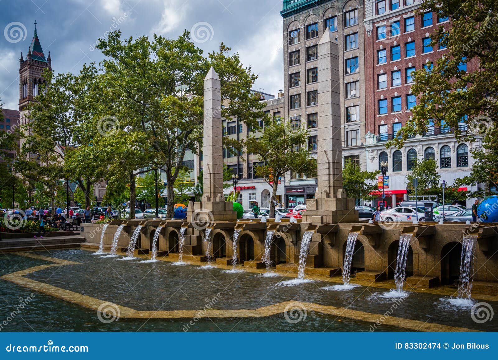 Fountains at Copley Square, in Back Bay, Boston, Massachusetts