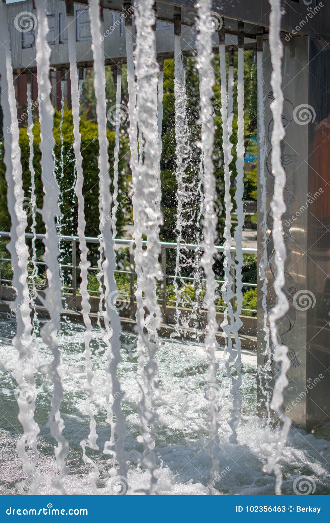 The Fountains Gushing Sparkling Water in a Poo Stock Image Image of