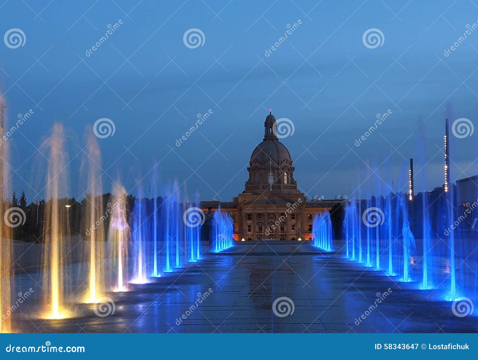 Fountains at Legislative Grounds Edmonton, Alberta Stock Image Image