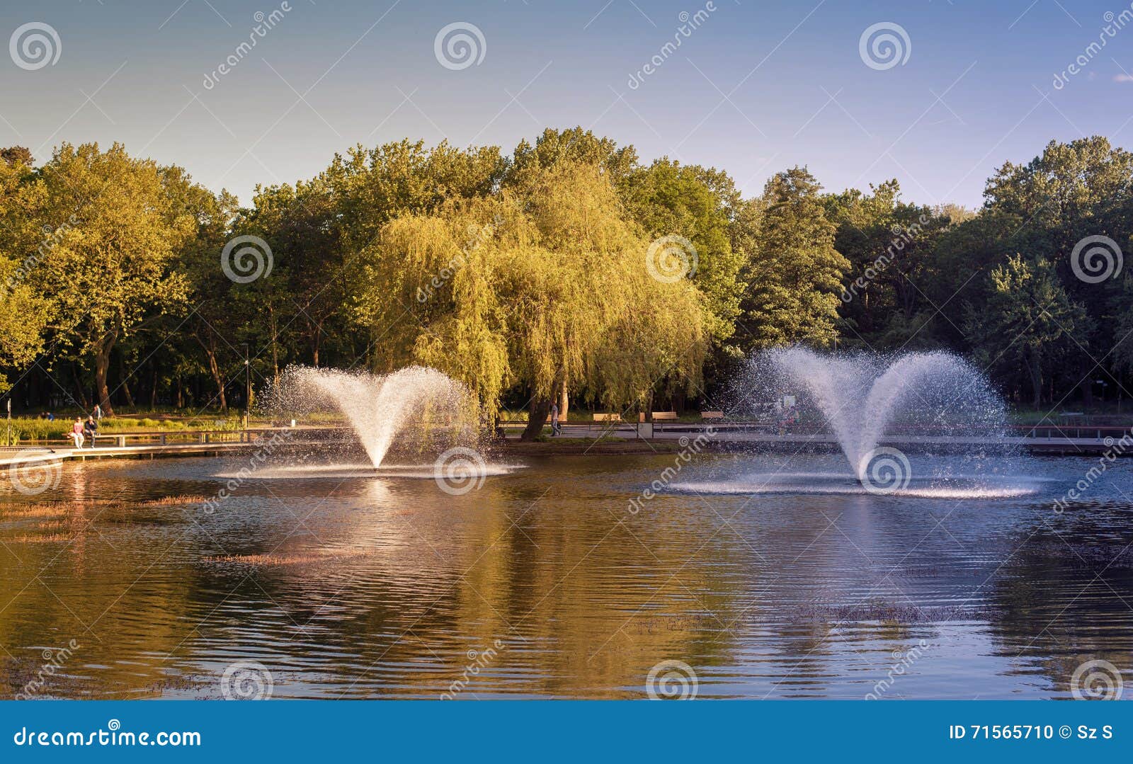 Fountains in the park stock photo. Image of mood, relaxation 71565710