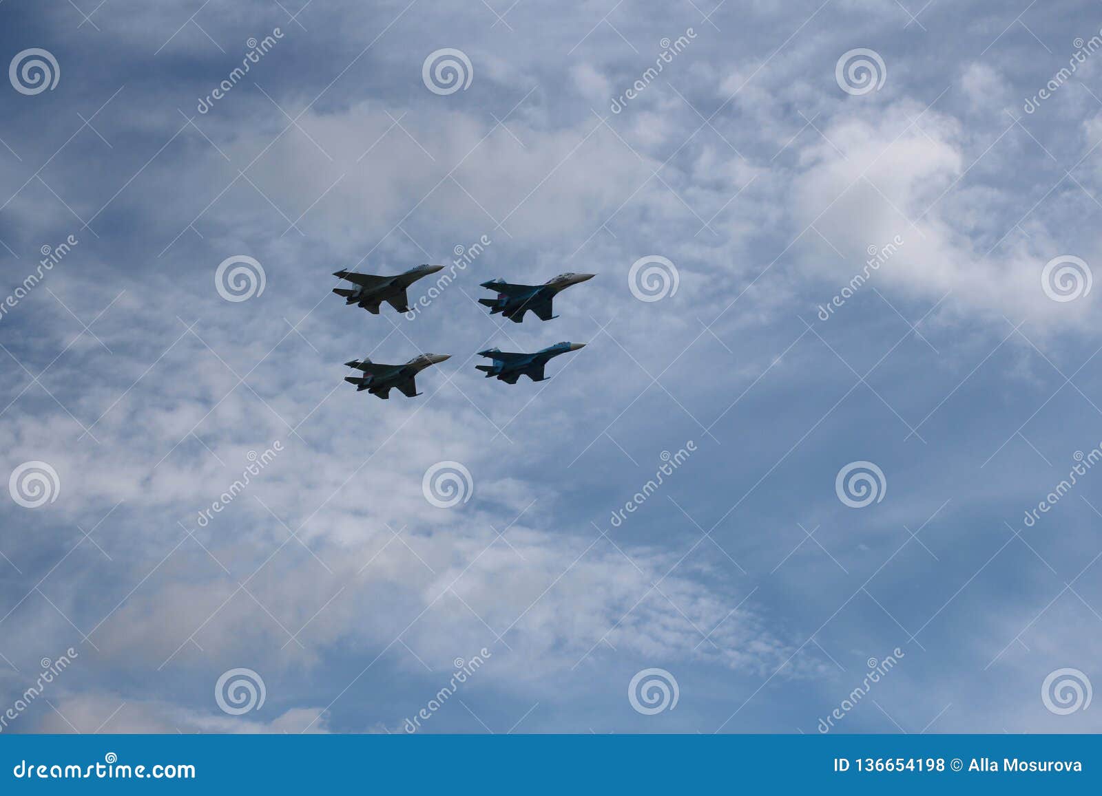 Four Aircraft Combat Fighters a Great Strong Powerful SU-34 Military ...