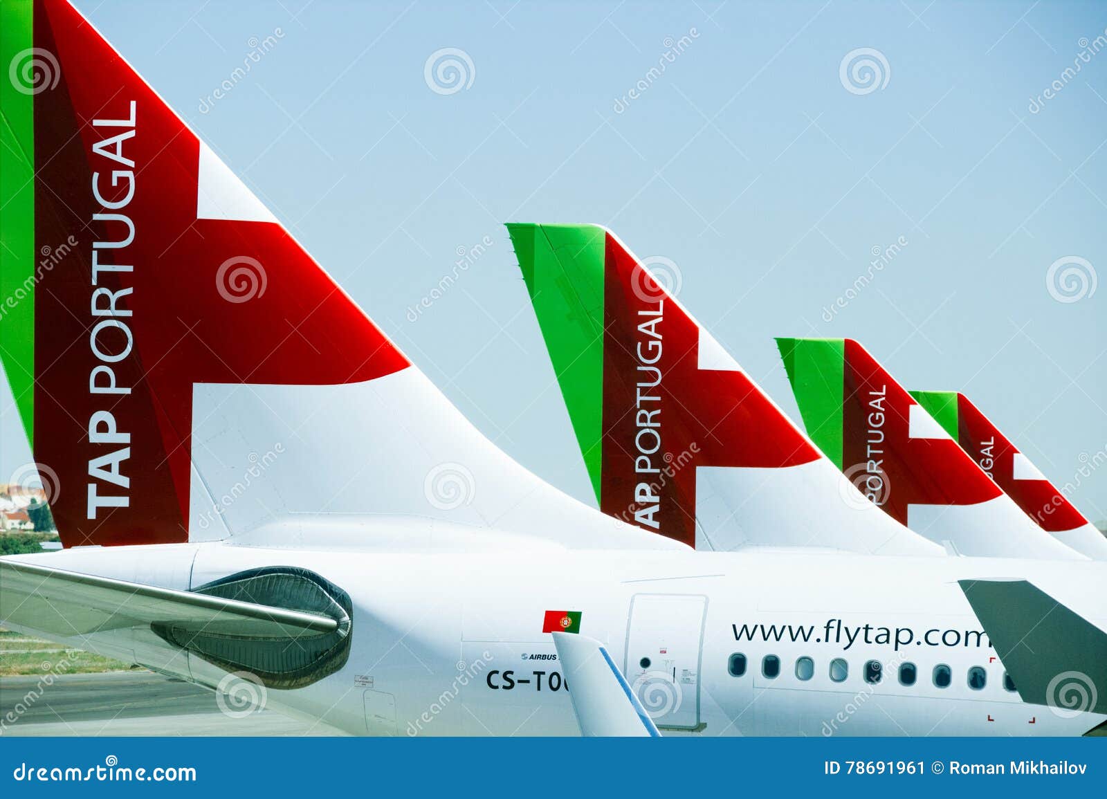 Four Airplane Tails with TAP Portugal Logo Editorial Photo - Image destinations, mood: 78691961