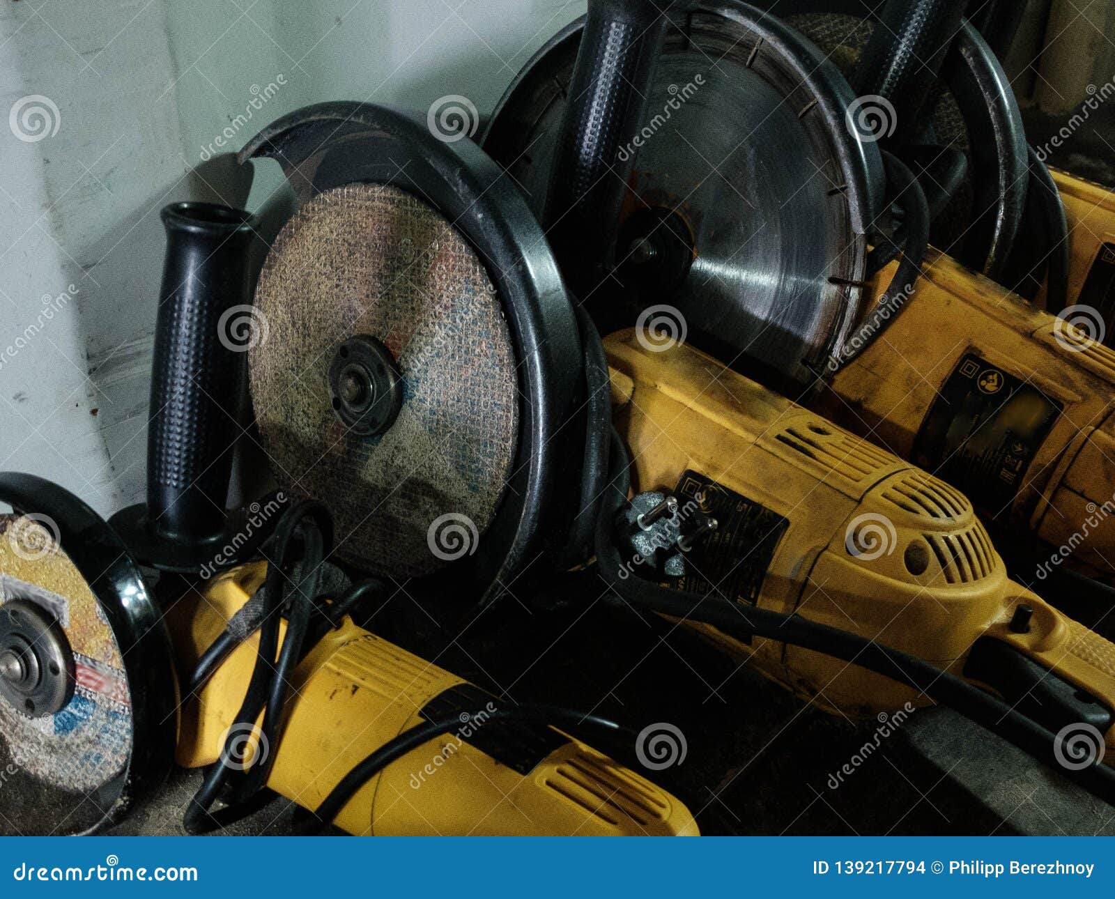 Four axle grinders stock photo. Image of cutting, industry 139217794