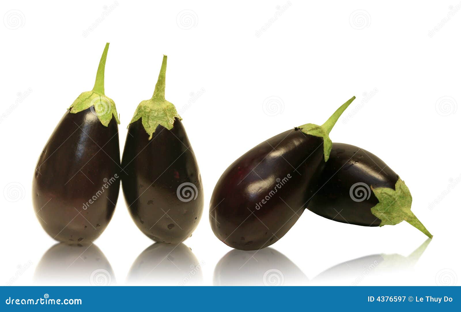 Four Baby Aubergine Eggplants Stock Image Image of cuisine, garden