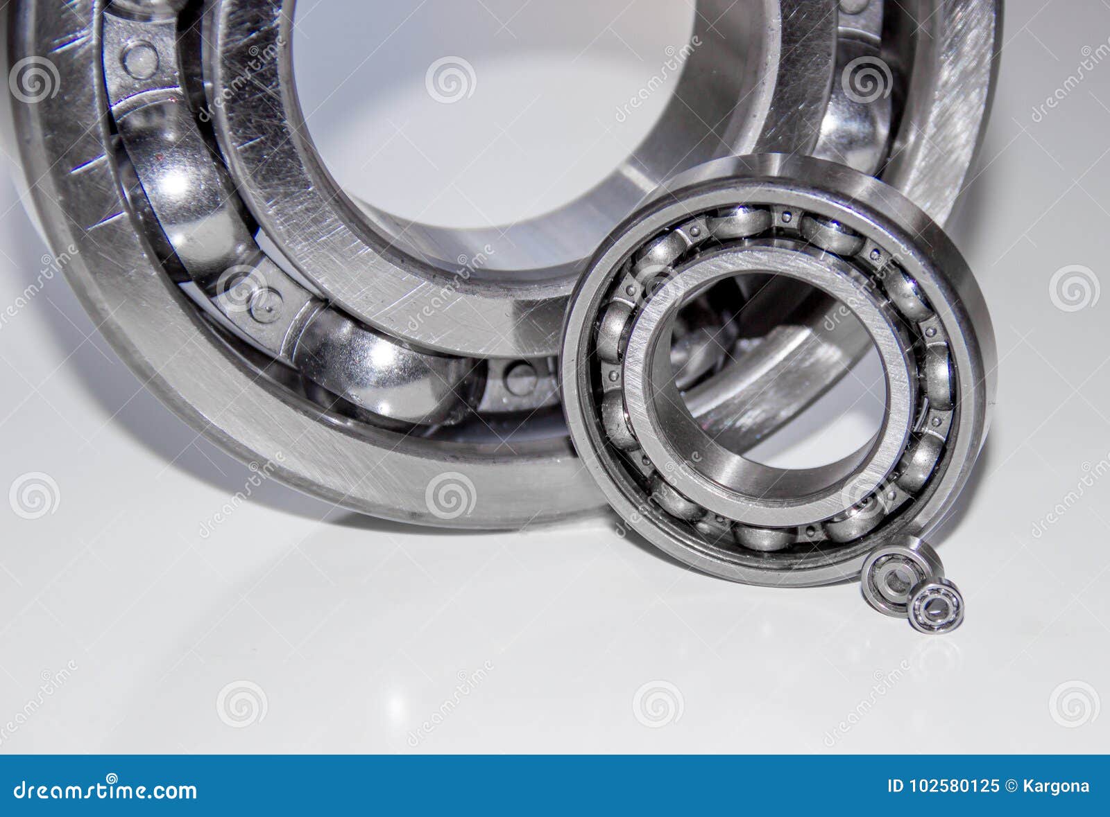 Four Ball Bearings of Different Size Stock Image Image of bearings