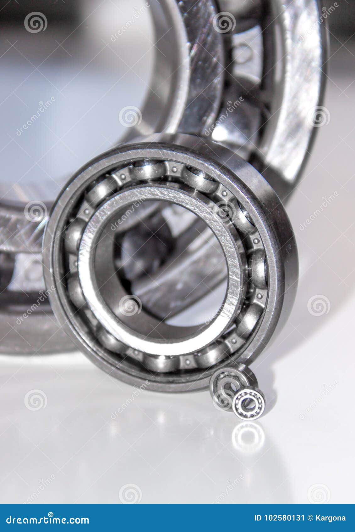 Four Ball Bearings of Different Size Stock Image Image of large, four