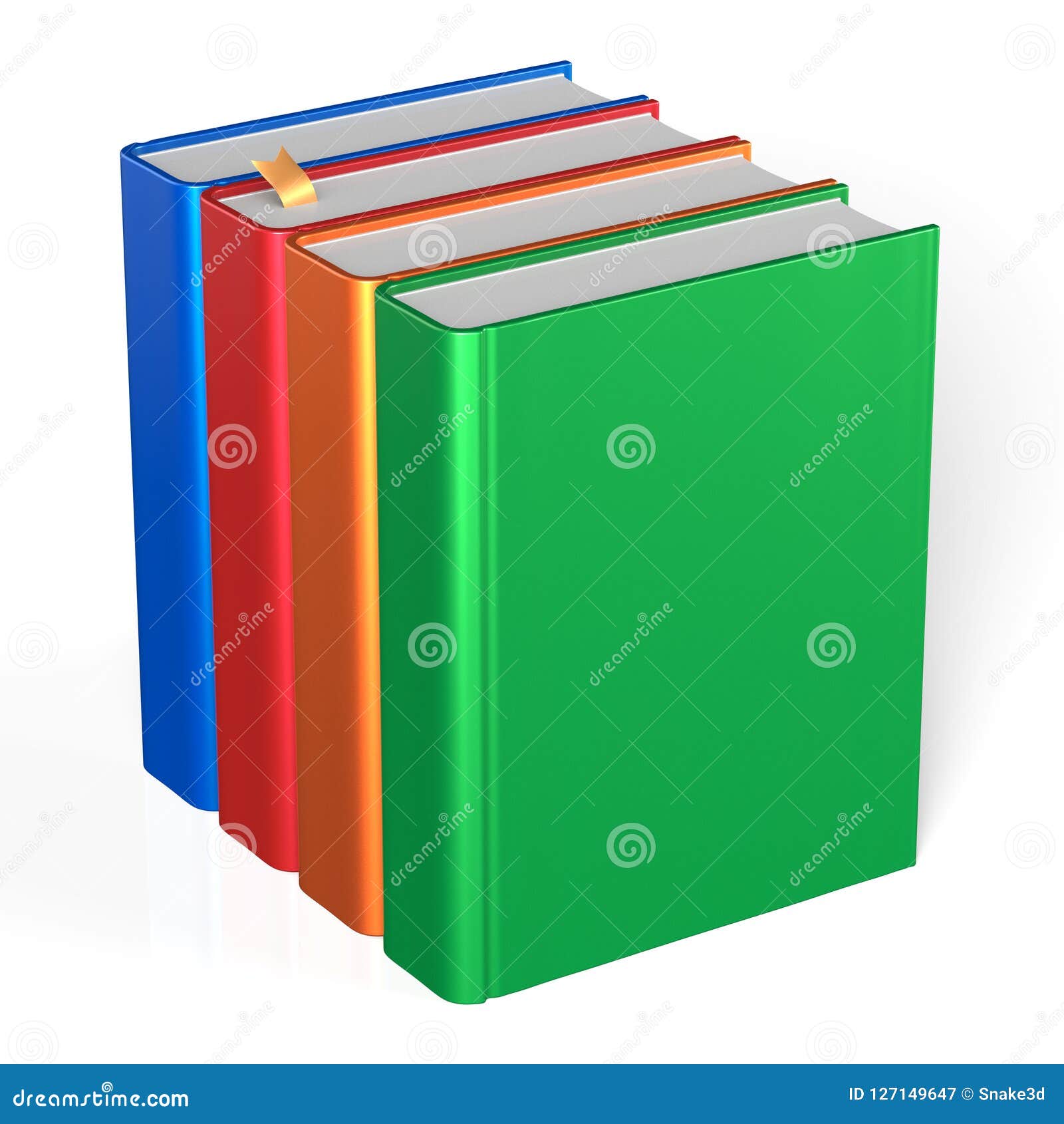 Four Books Educational Textbooks Blank Bookshelf Colorful Stock ...