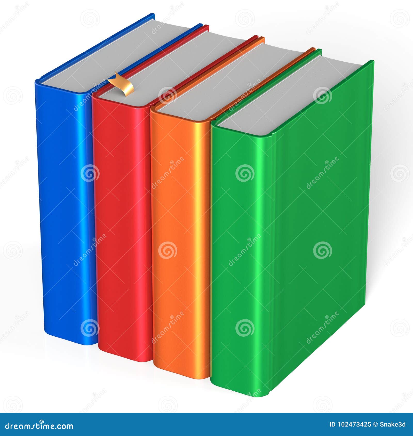 Four Books Educational Textbooks Bookshelf Bookcase Blank Stock ...