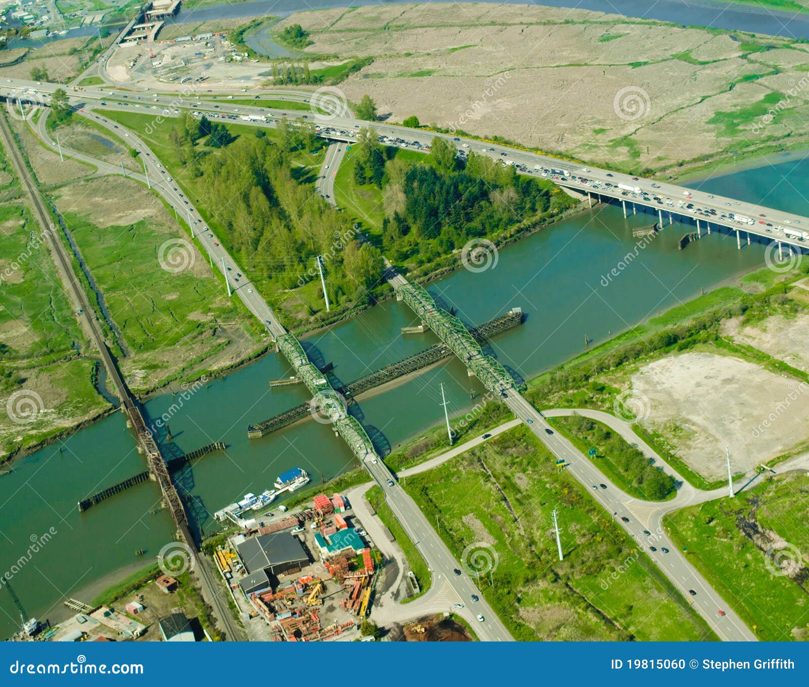 Four Bridges Aerial stock photo. Image of interstate 19815060