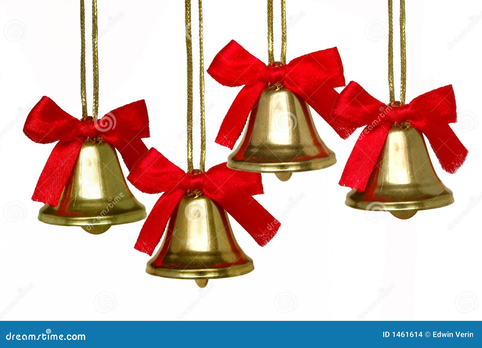 Four Christmas Bells stock photo. Image of closeup, holiday 1461614