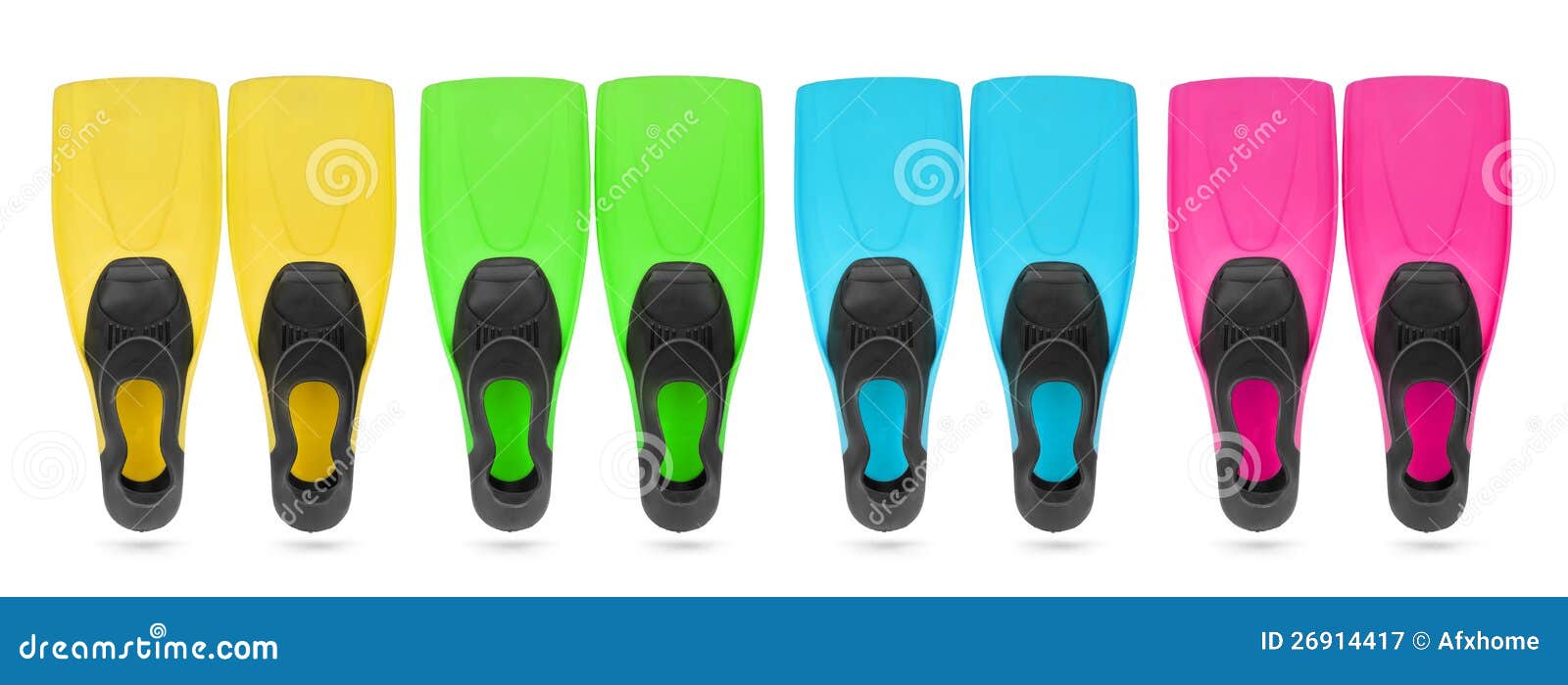 Four Color Flippers for Diving Stock Image Image of hobby, pink 26914417