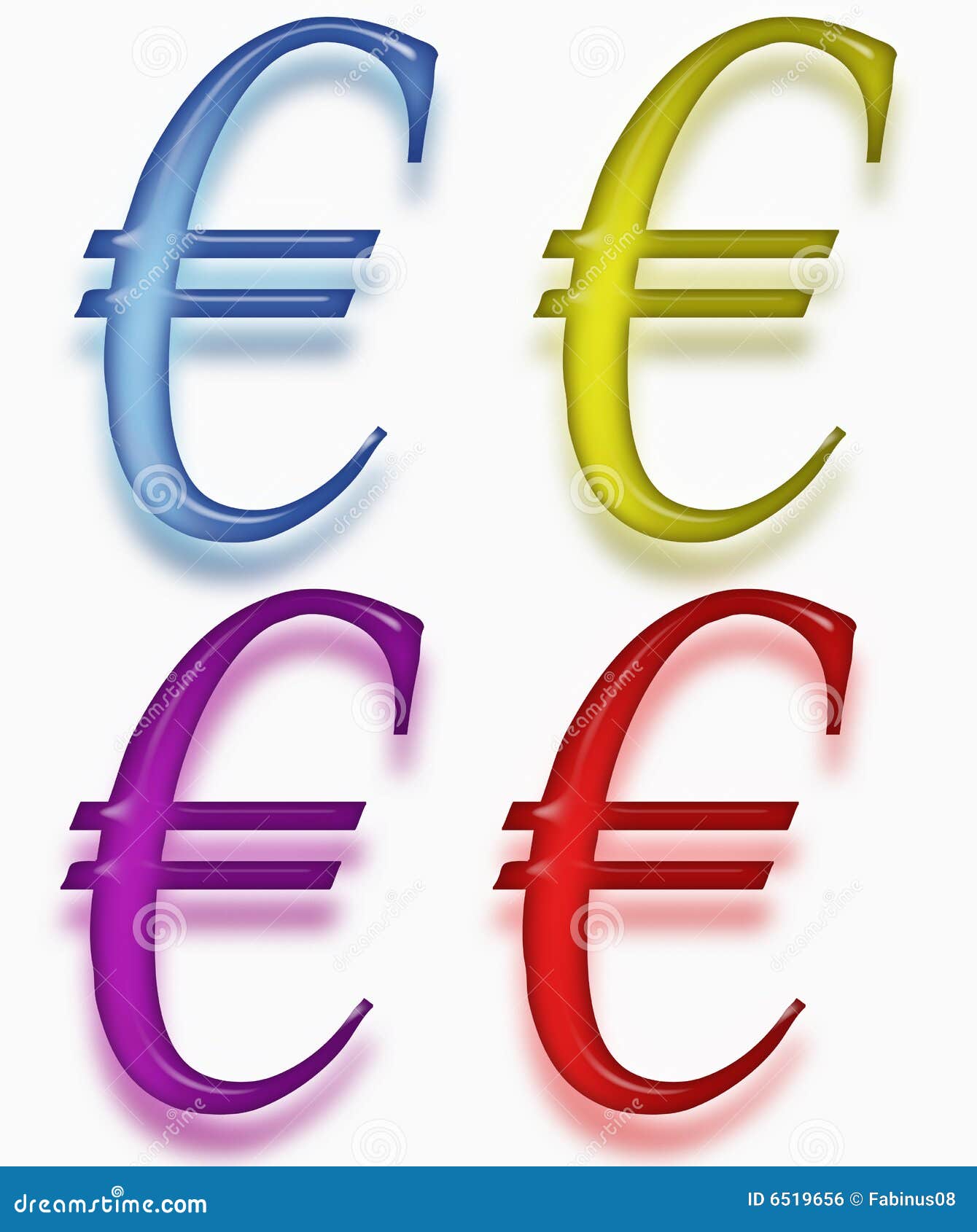 Four colored Euro symbols stock illustration. Illustration of currency
