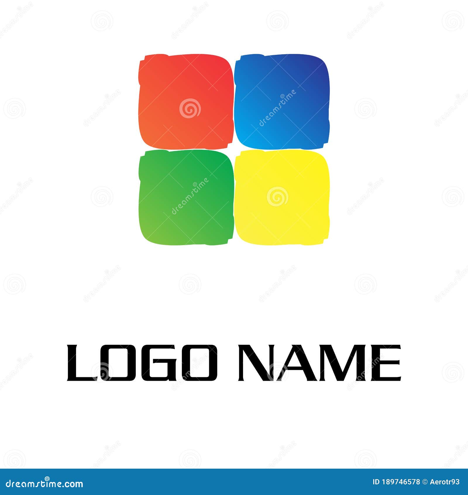 Four squares logo Template