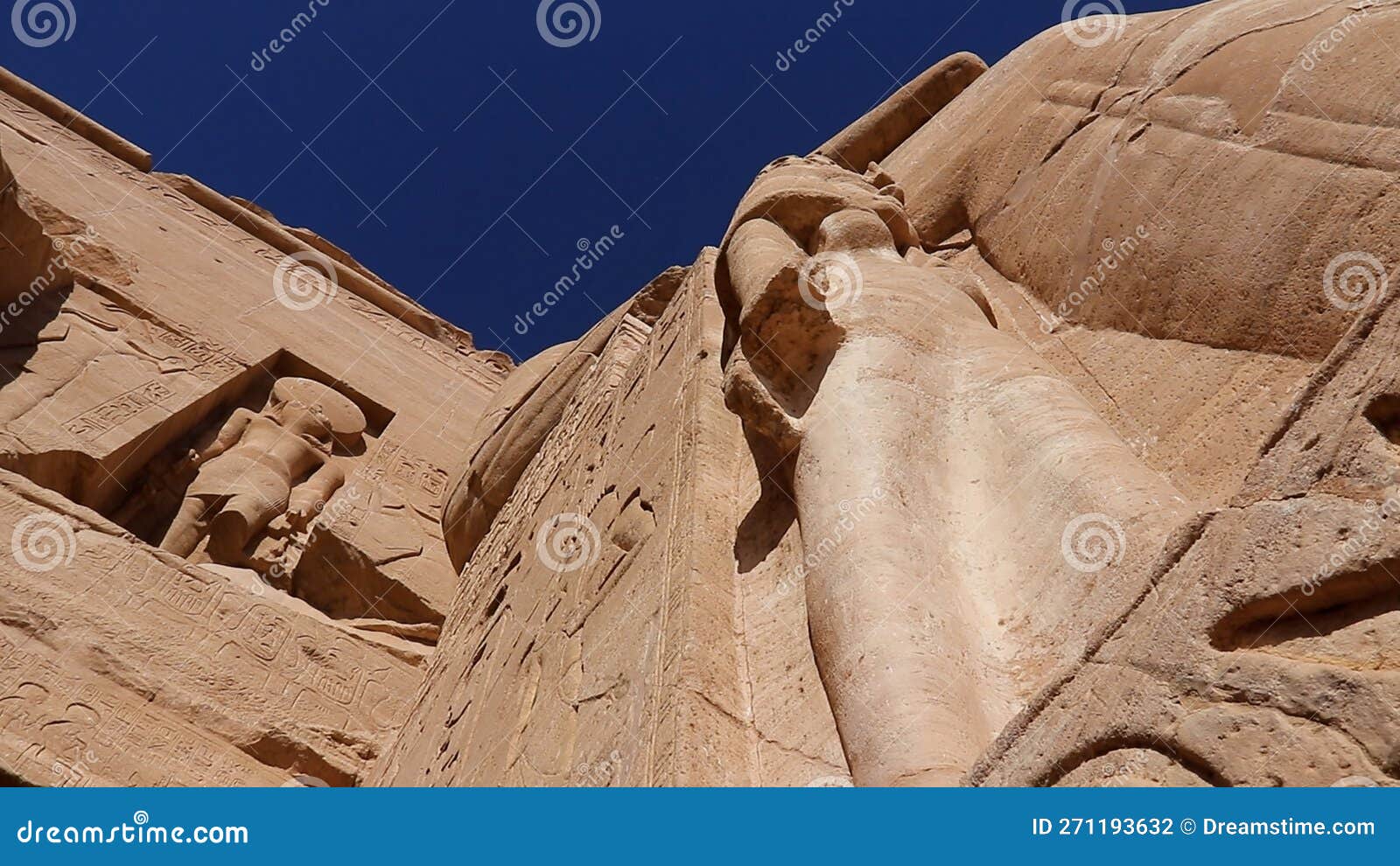 Four Colossal Statues of Ramesses II at Abu Simbel, Egypt Stock Photo