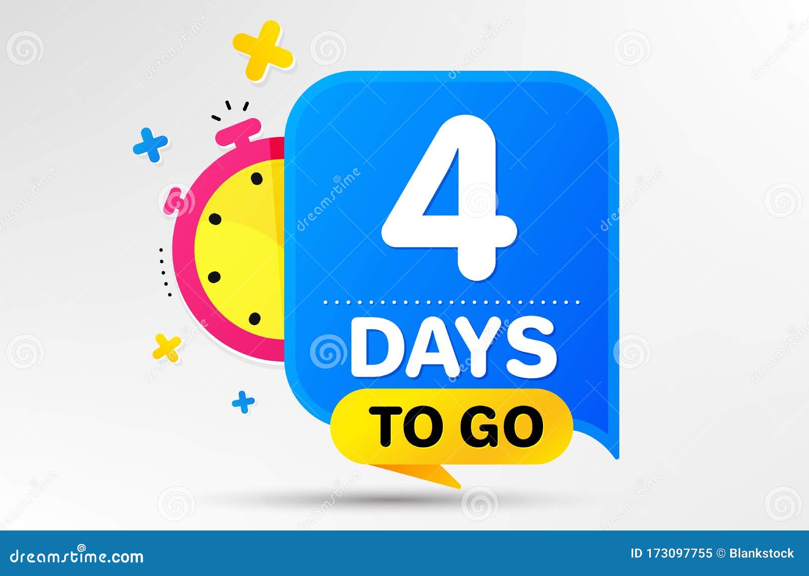 Four days left icon 4 days to go vector stock vector illustration