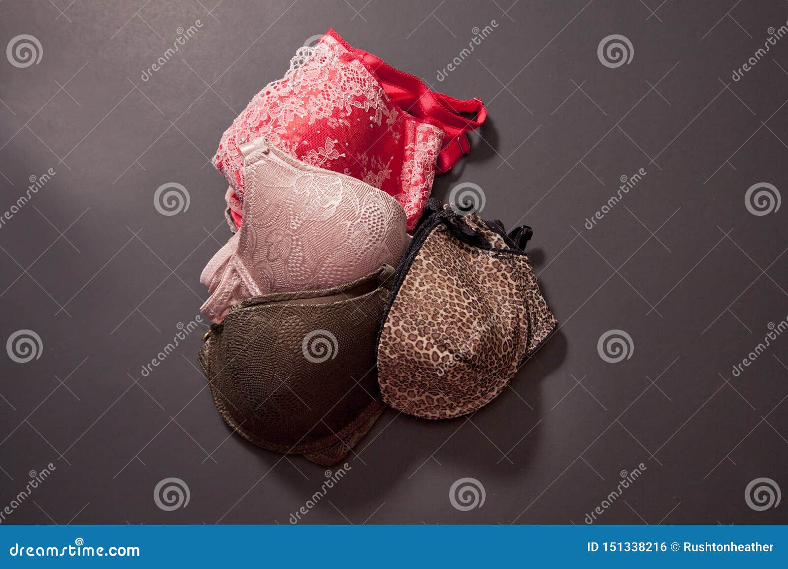 Four Different Colored Bras Stock Photo Image of color, lingerie