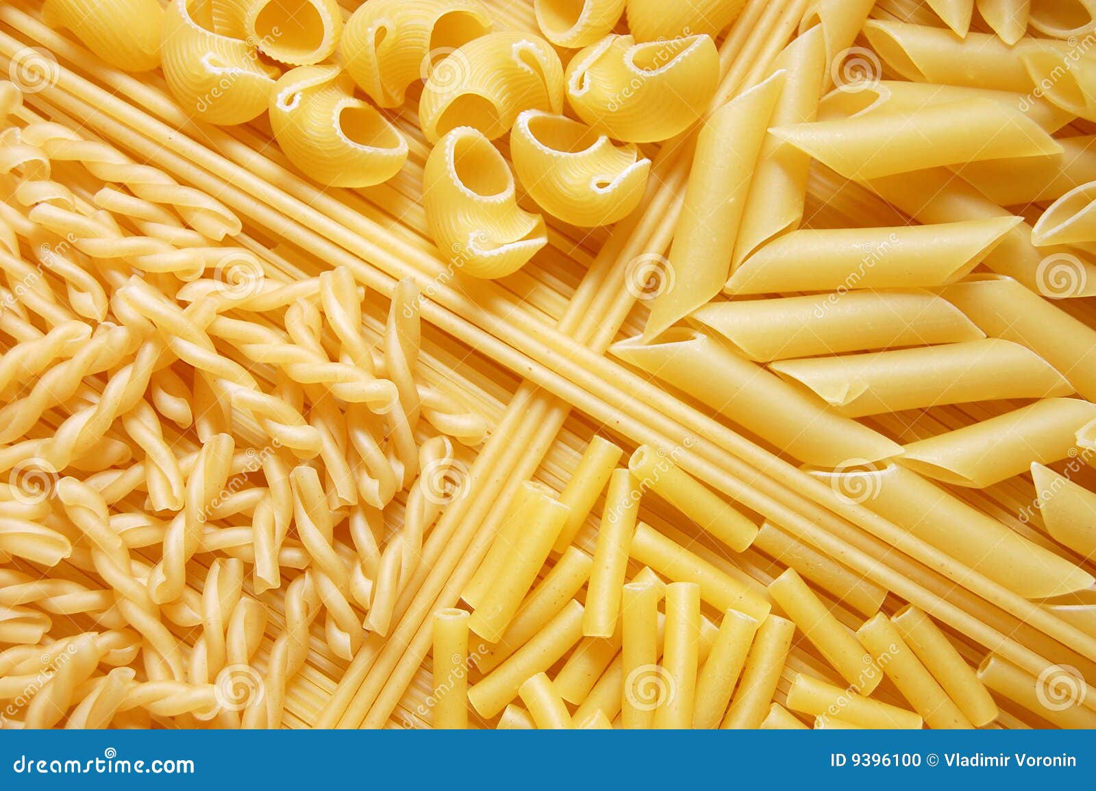 Four Different Kinds of Italian Pasta Stock Photo Image of ingredient