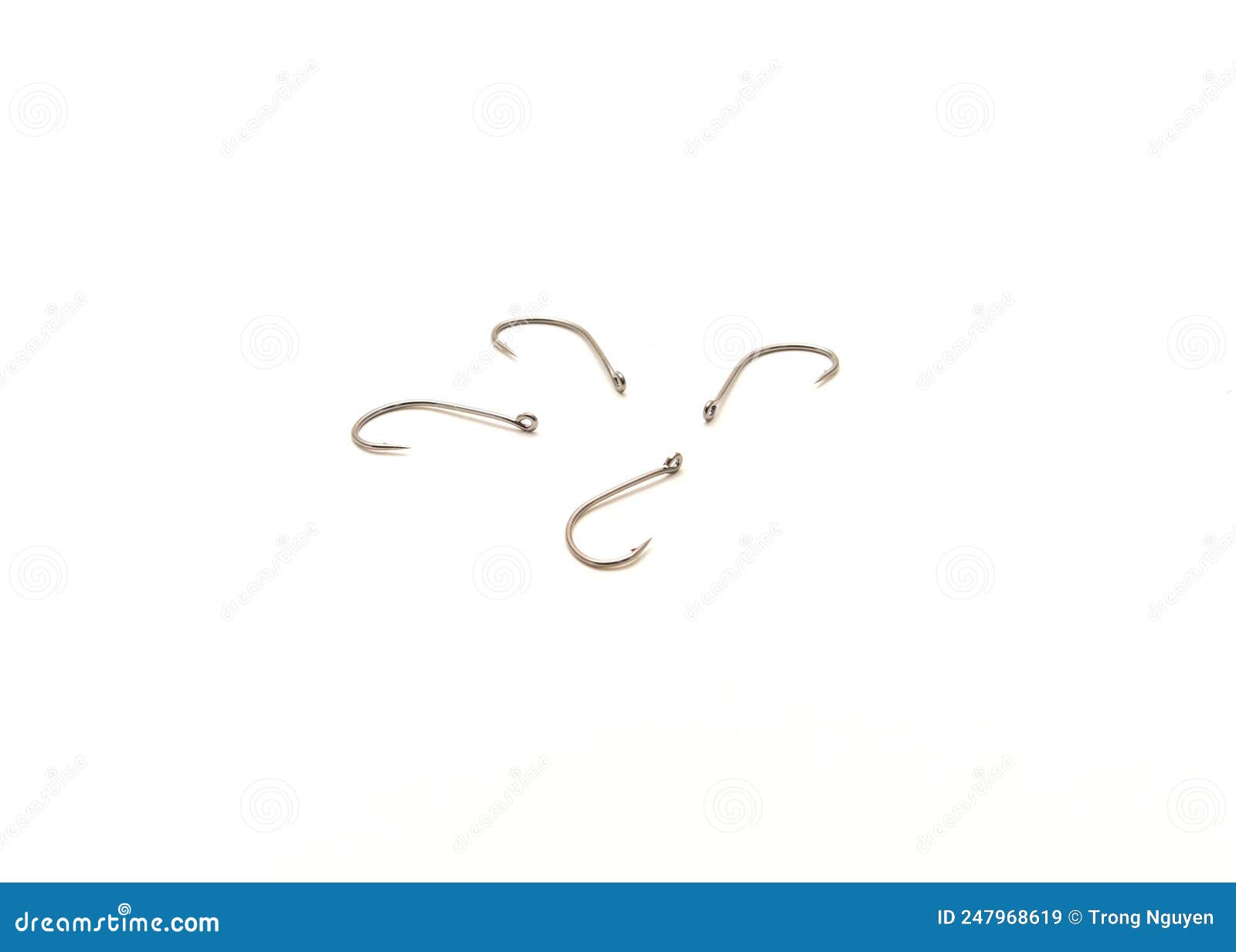 Four Drop Shot Fishing Hooks Size 2 Made from High Carbon Steel Isolated on  White Background Stock Image - Image of shiny, sharp: 247968619