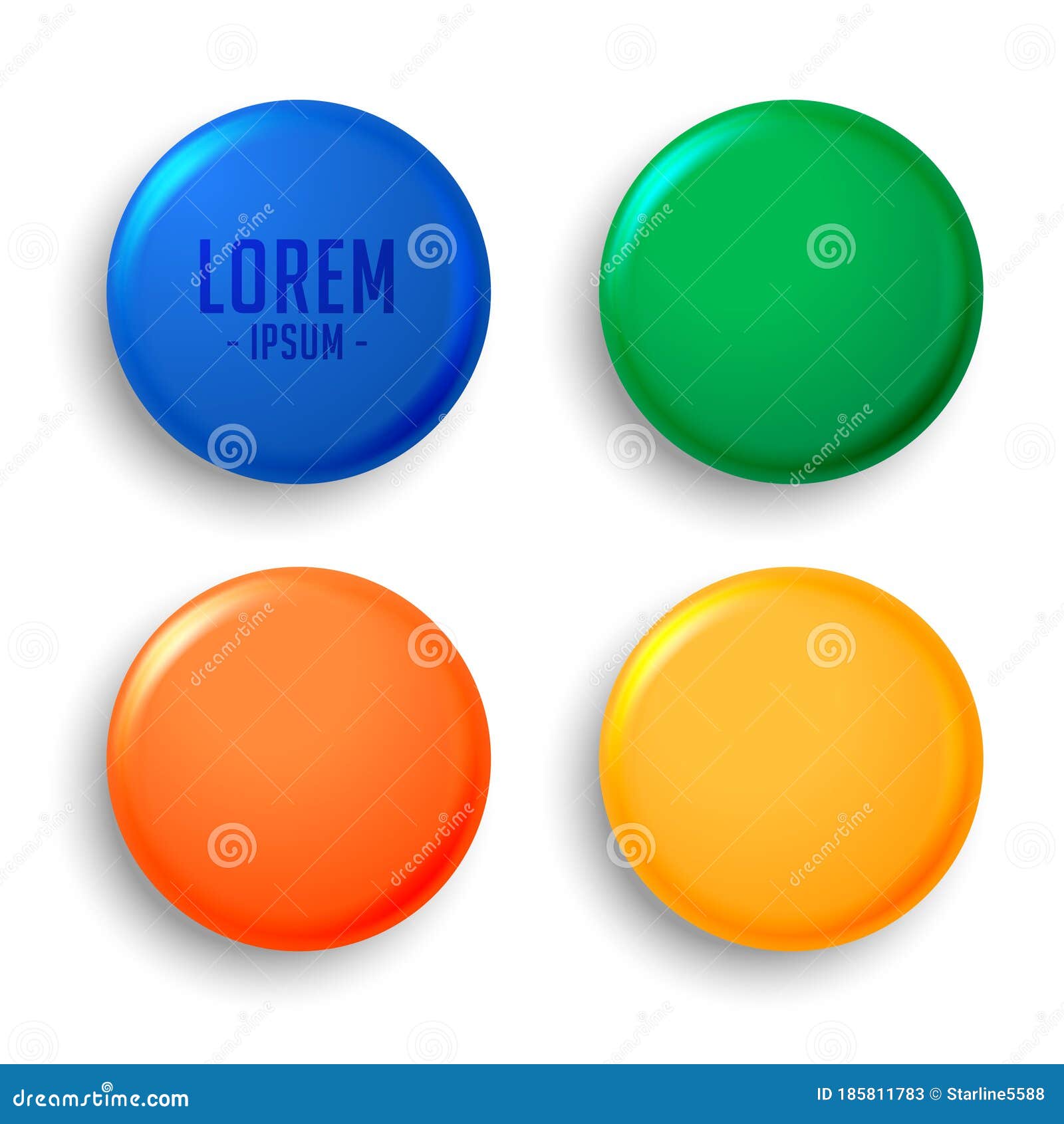 Four Empty Badges Set Stock Vector Illustration of
