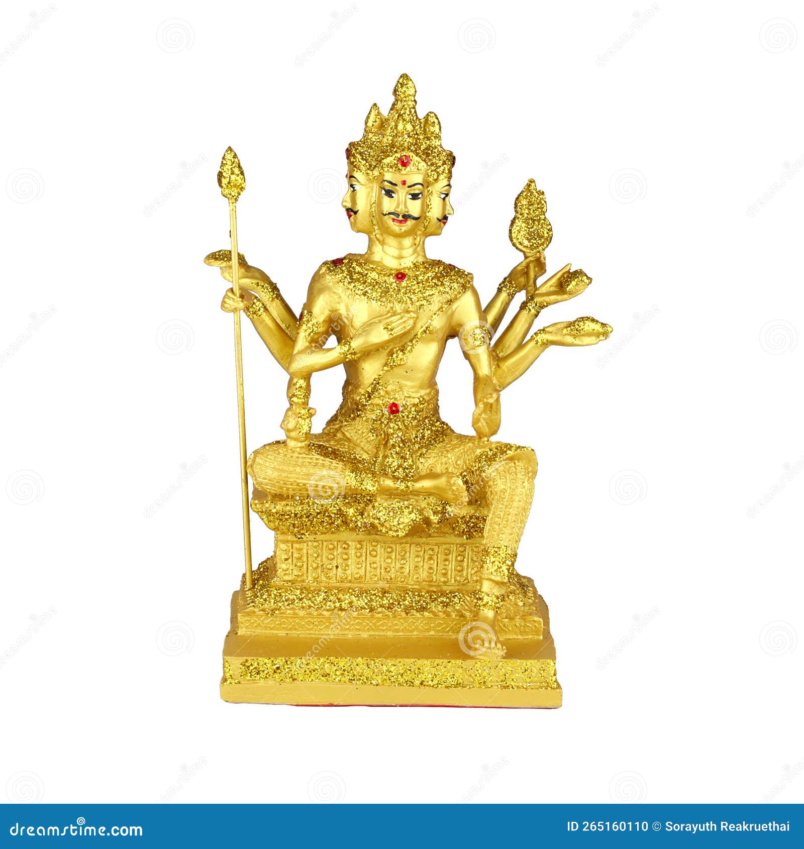 Four Faces Buddha Brahma on a White Background Stock Photo Image of