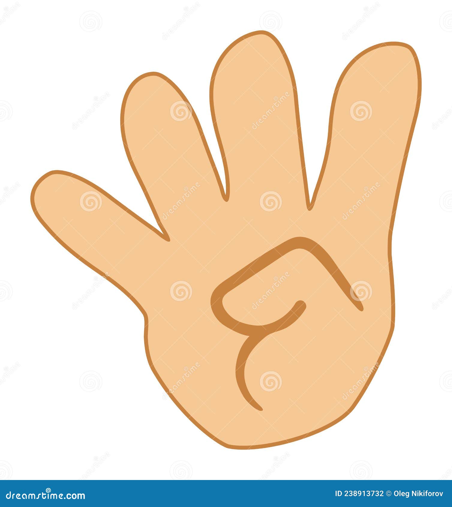 Four Fingers Counting Icon for Education. Hands with Fingers Stock
