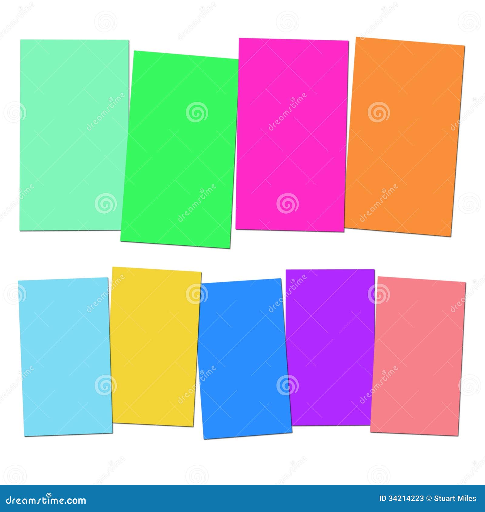 Four and Five Blank Paper Slips Show Copyspace Stock Illustration