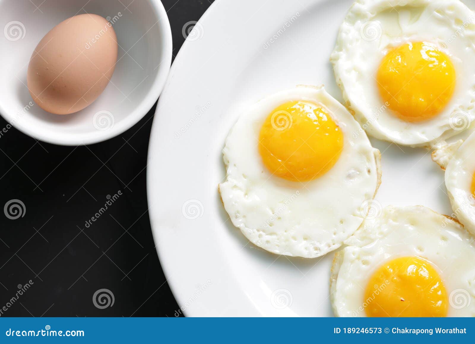 Four Fried Eggs for Healthy Breakfast. Top View Stock Image Image of food, protein 189246573