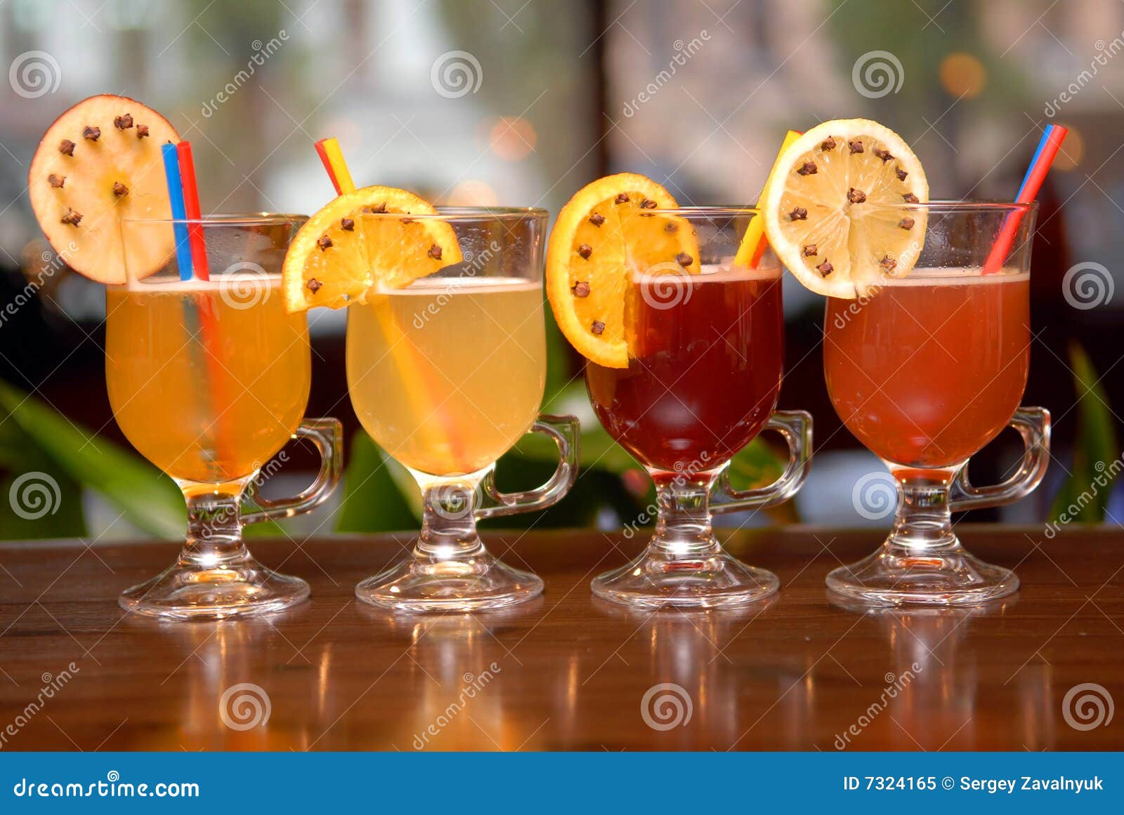 Four fruit punches stock image. Image of glasses, table 7324165
