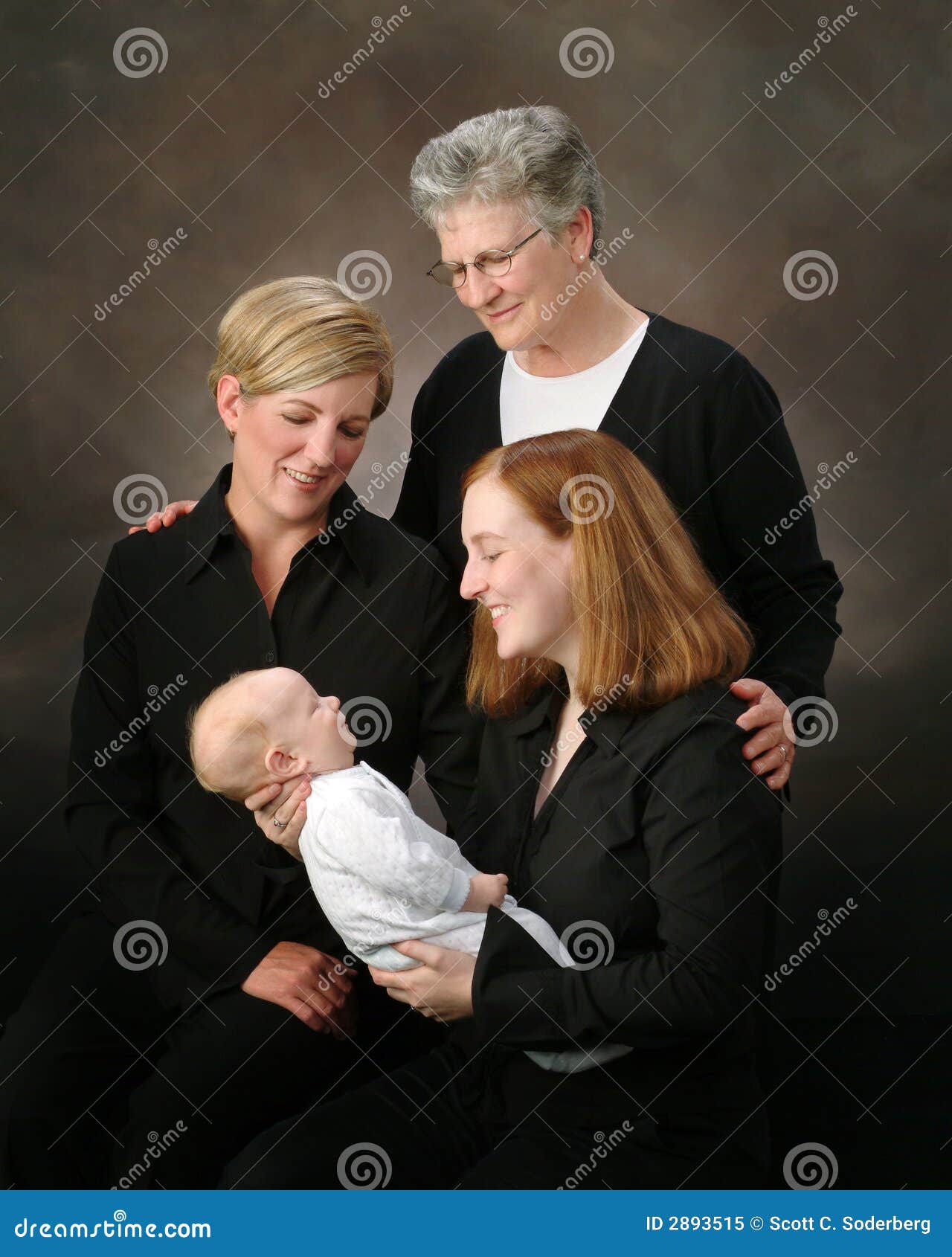 Four Generations Portrait stock image. nurture 2893515