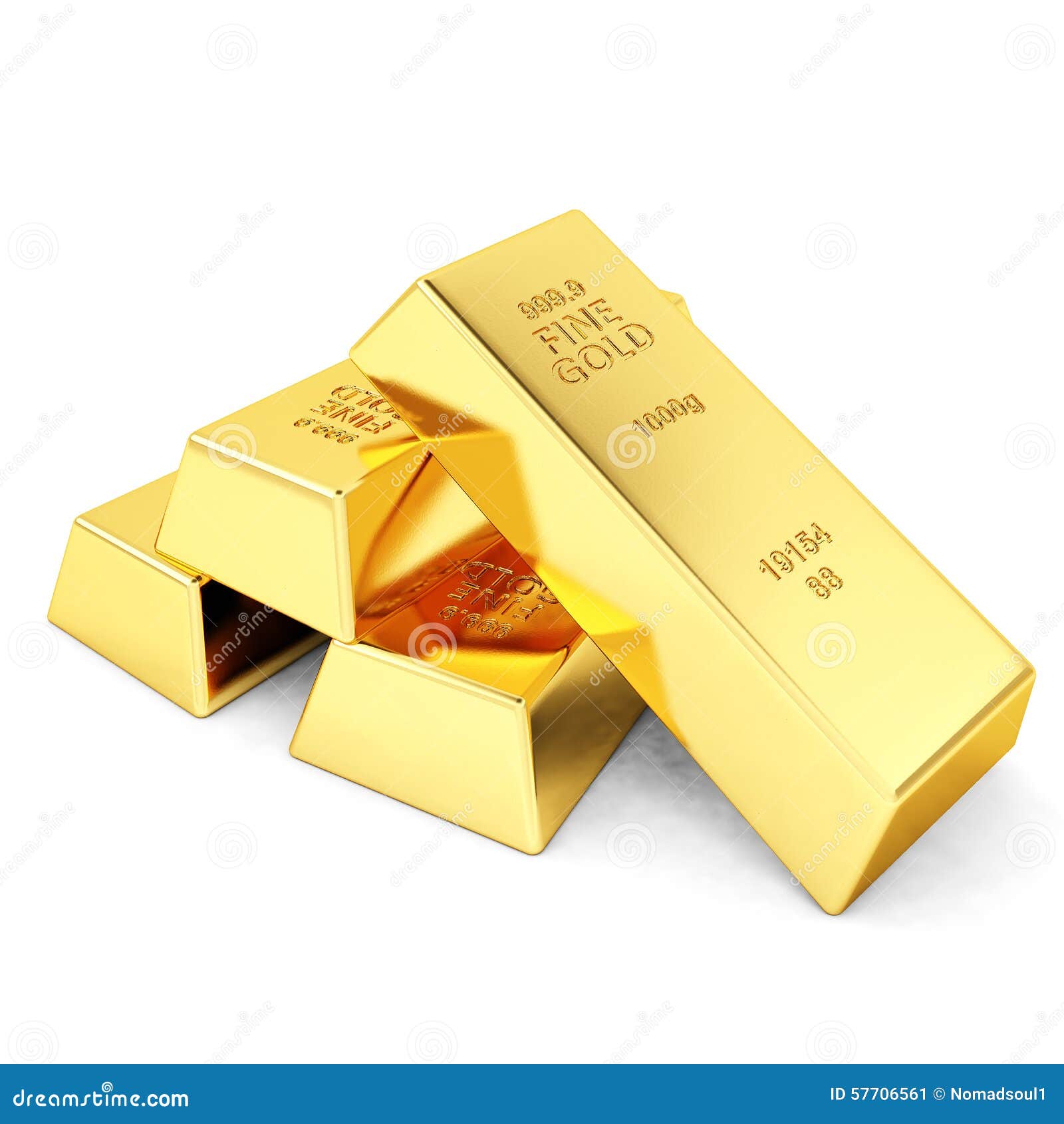 Four gold bars stock illustration. Illustration of exuberant 57706561